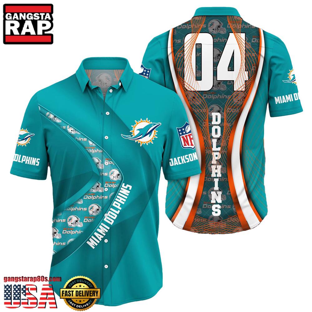 NFL Miami DolphinsCustom Name Number New Design Hawaiian Shirt For Men Women NFL Miami DolphinsCustom Name Number New Design Hawaiian Shirt For Men Women