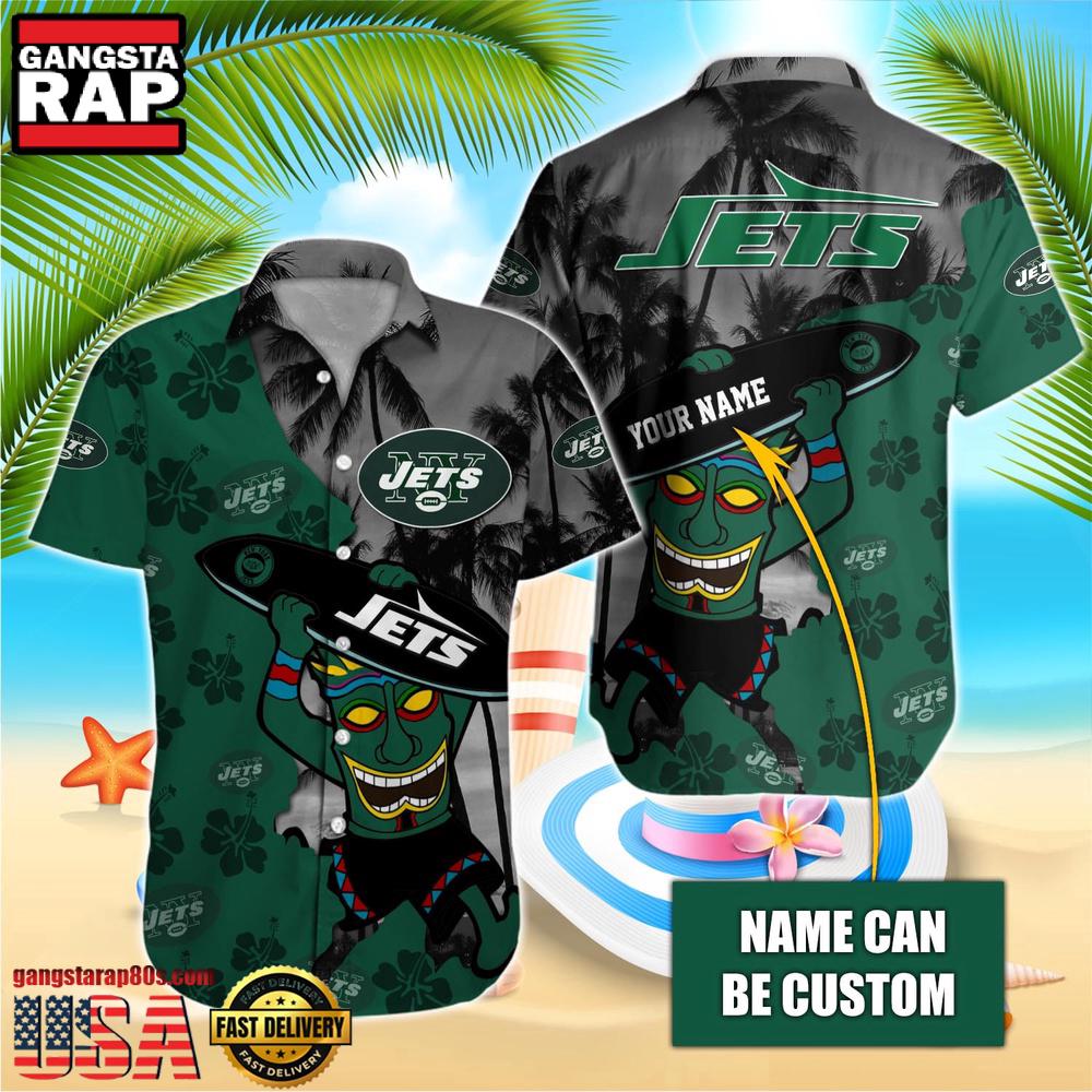 NFL New York Jets Retro Custom Hawaiian Shirts For Men Women NFL New York Jets Retro Custom Hawaiian Shirts For Men Women
