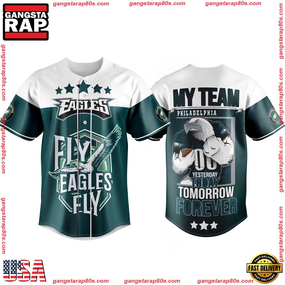 NFL Philadelphia Eagles My Team Philadelphia Forever Baseball Jersey