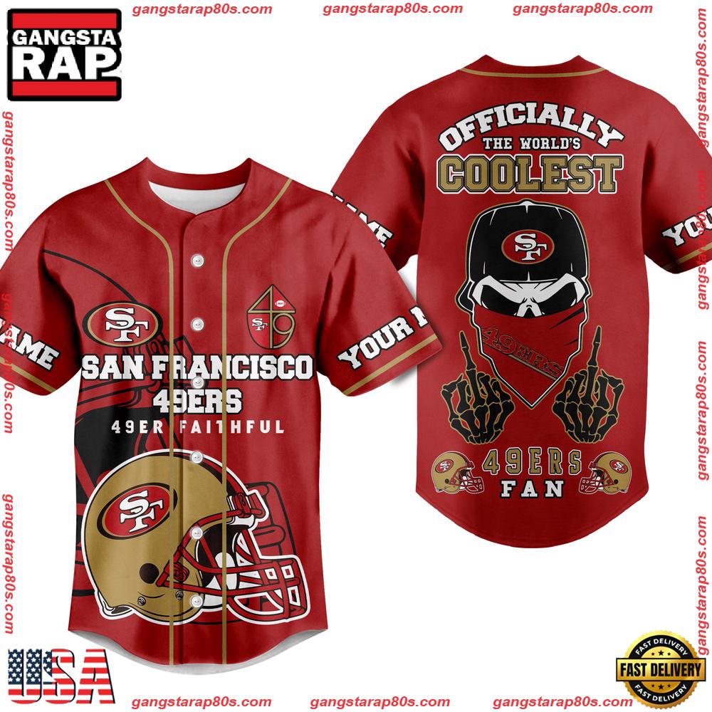 NFL San Francisco 49ers Officially The World Coolest Custom Name Baseball Jersey NFL San Francisco 49ers Officially The World Coolest Custom Name Baseball Jersey