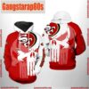 NFL San Francisco 49ers Team Skull All Over Print Unisex Hoodie 2 NFL San Francisco 49ers Team Skull All Over Print Unisex Hoodie