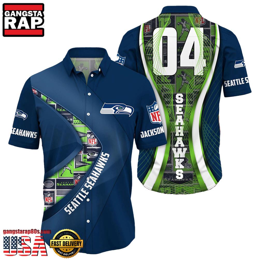 NFL Seattle SeahawksCustom Name Number New Design Hawaiian Shirt For Men Women NFL Seattle SeahawksCustom Name Number New Design Hawaiian Shirt For Men Women