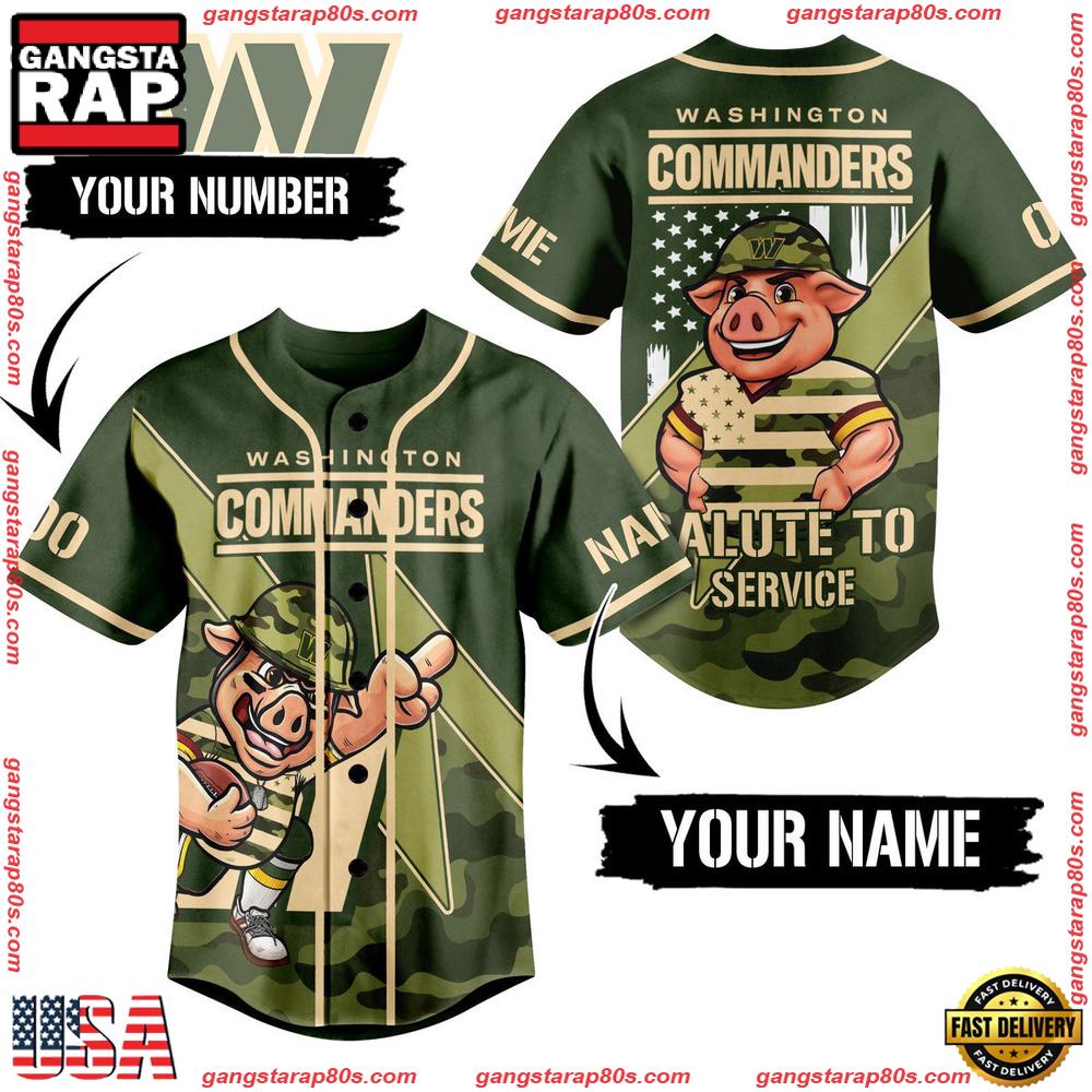 NFL Washington Commanders Salute To Service Custom Name Number Baseball Jersey NFL Washington Commanders Salute To Service Custom Name Number Baseball Jersey