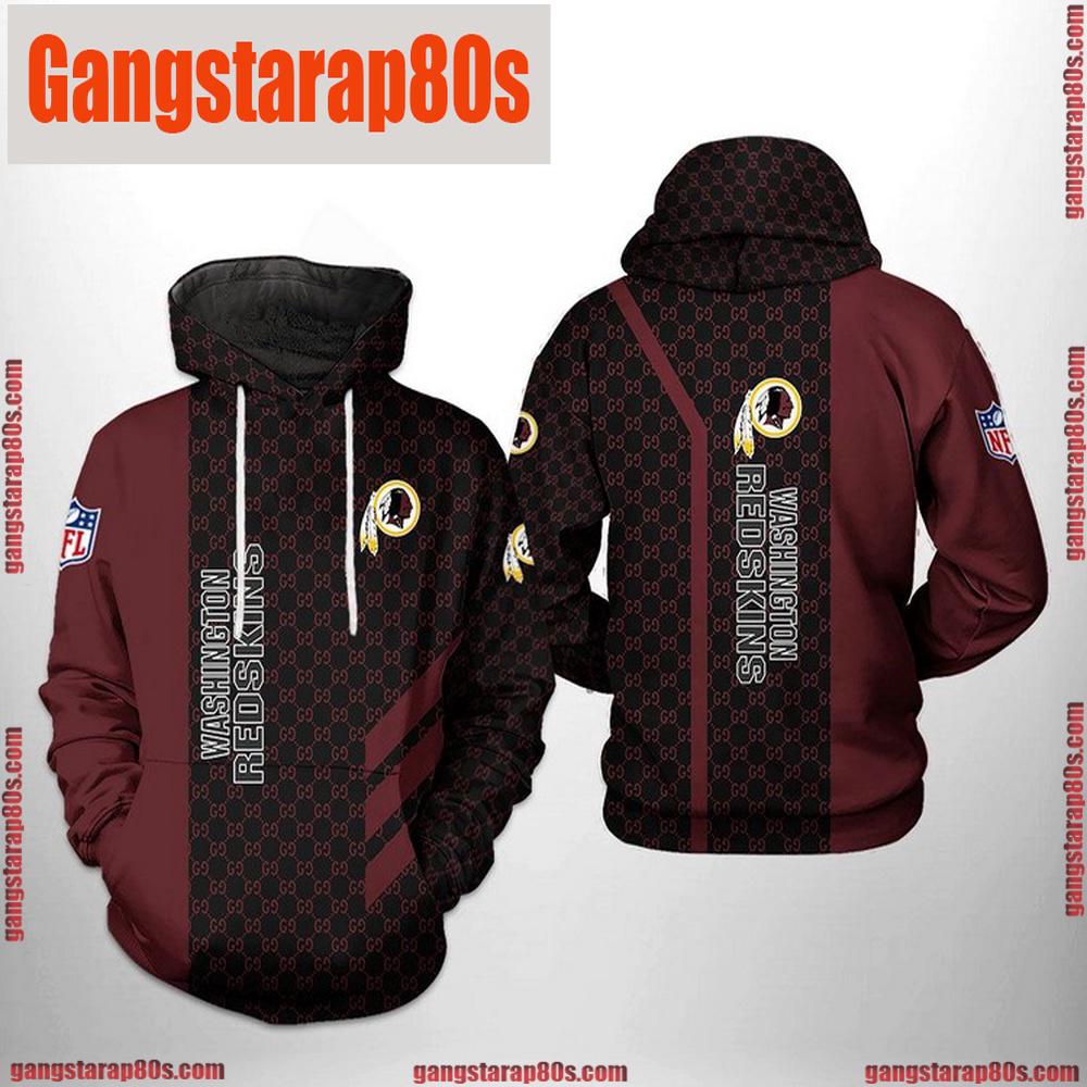 NFL Washington Redskins Team Pattern Mix All Over Print Unisex Hoodie NFL Washington Redskins Team Pattern Mix All Over Print Unisex Hoodie