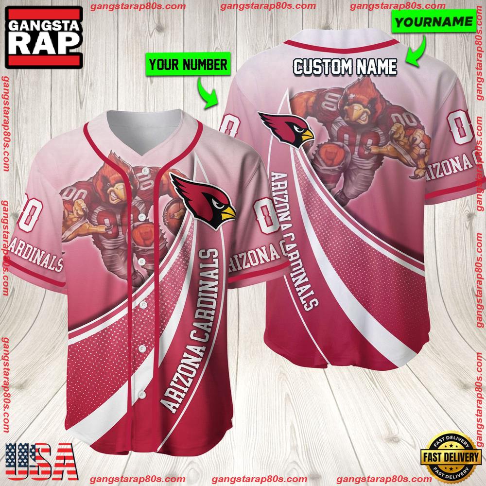 NFL Custom Name Number Arizona Cardinals Mascot Football Baseball Jersey Shirt NFL Custom Name Number Arizona Cardinals Mascot Football Baseball Jersey Shirt