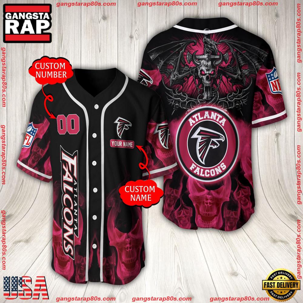 NFL Custom Name Number Atlanta Falcons Baseball Jersey NFL Custom Name Number Atlanta Falcons Baseball Jersey