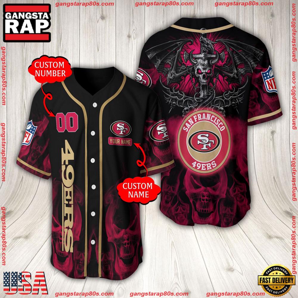 NFL Custom Name Number San Francisco 49ers Baseball Jersey NFL Custom Name Number San Francisco 49ers Baseball Jersey
