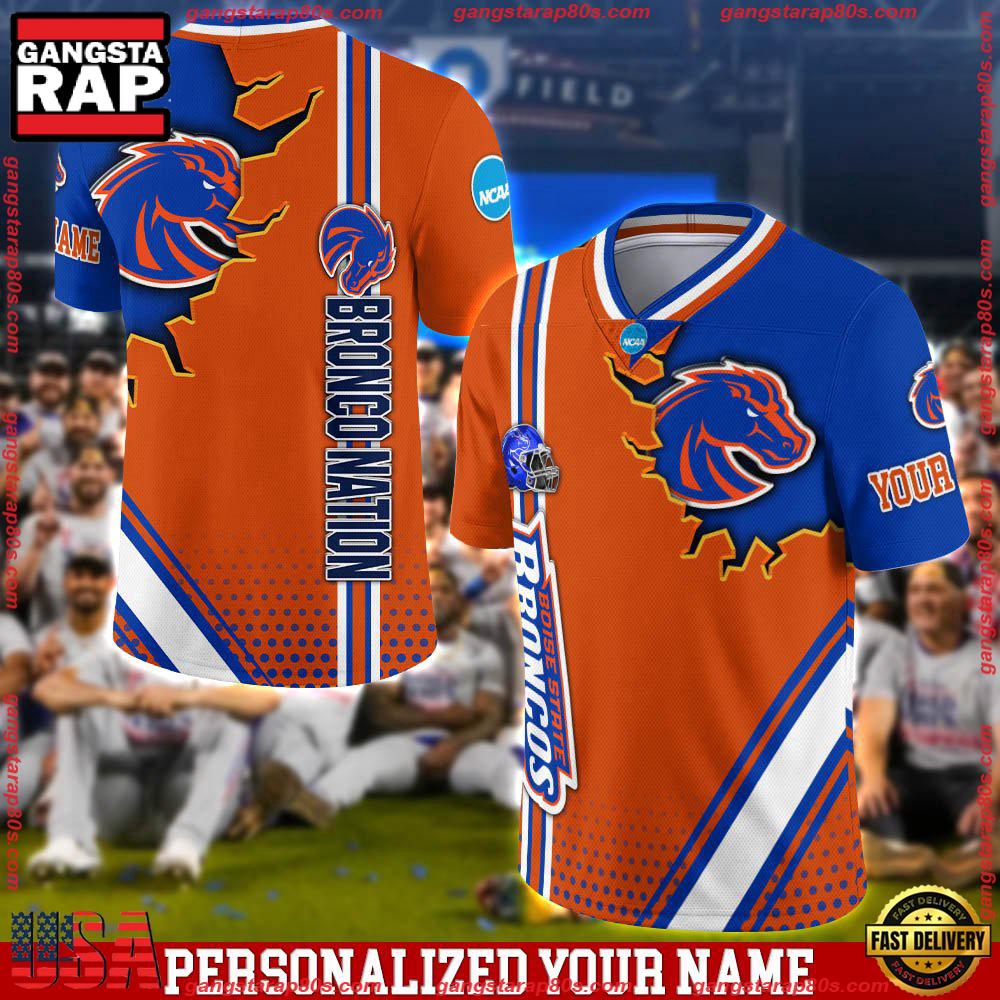 NCAA Customized Boise State Broncos Team Logo Player Football Jersey Shirt NCAA Customized Boise State Broncos Team Logo Player Football Jersey Shirt
