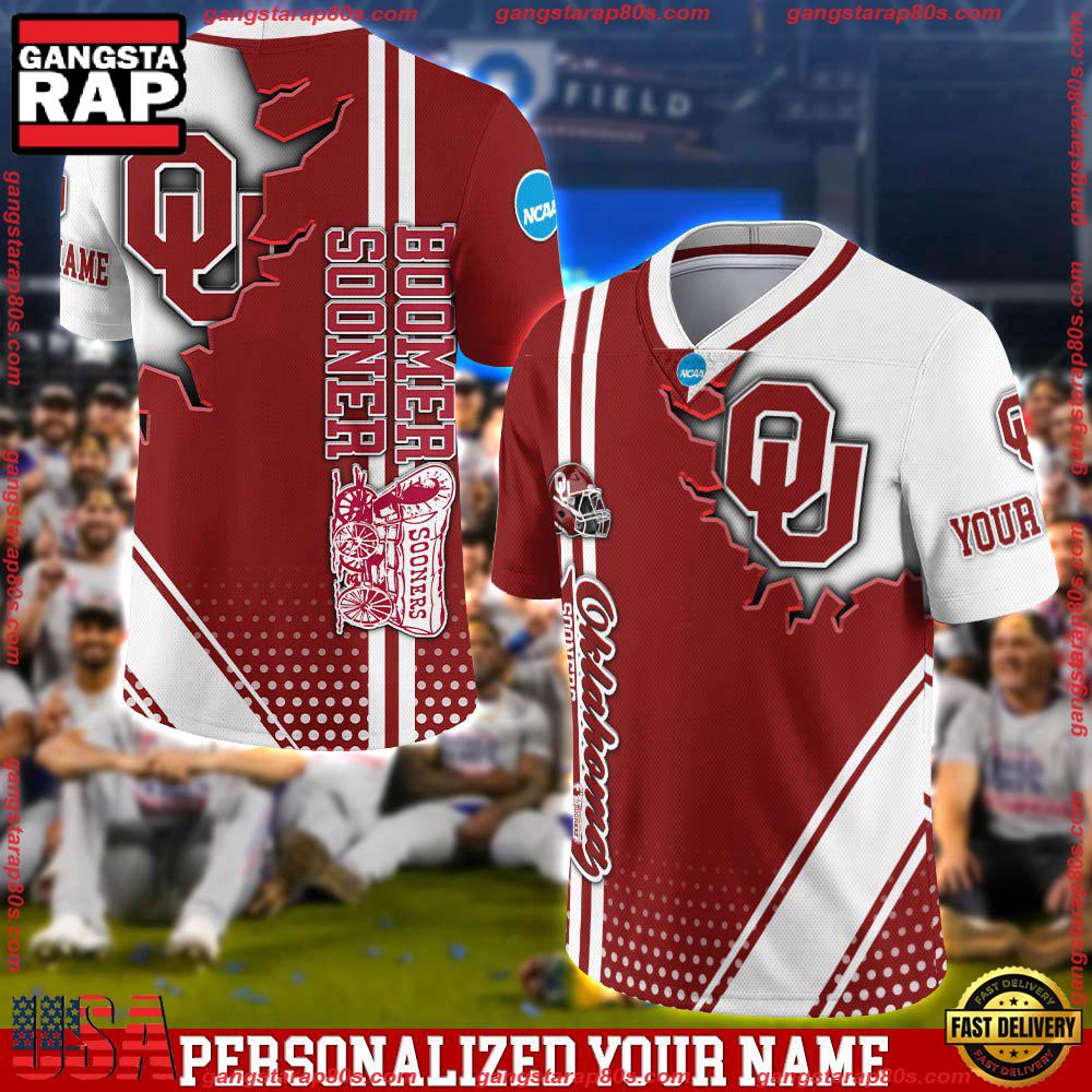 NCAA Customized Oklahoma Sooners Team Logo Player Football Jersey Shirt NCAA Customized Oklahoma Sooners Team Logo Player Football Jersey Shirt