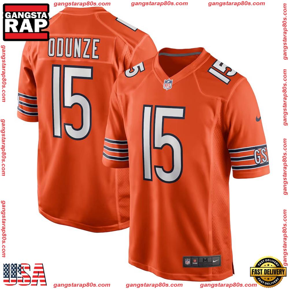 Rome Odunze Orange Chicago Bears Alternate Game Football Jersey Shirt Rome Odunze Orange Chicago Bears Alternate Game Football Jersey Shirt