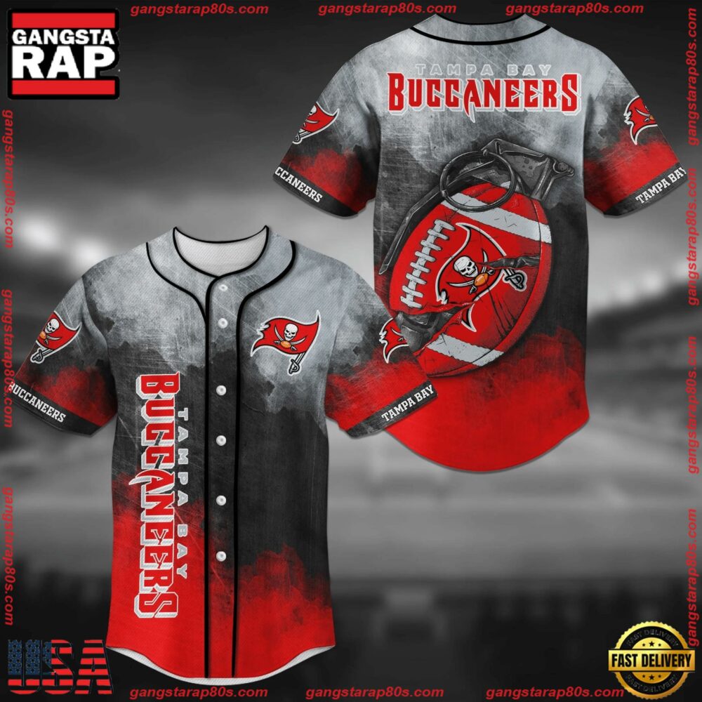 NFL Tampa Bay Buccaneers New Design Baseball Jersey Shirt NFL Tampa Bay Buccaneers New Design Baseball Jersey Shirt