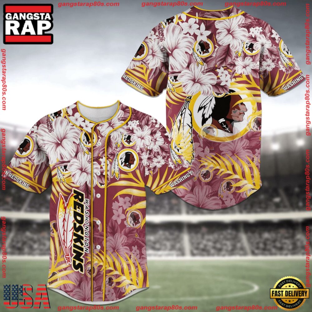 NFL Washington Redskins Flowers New Design Baseball Jersey Shirt NFL Washington Redskins Flowers New Design Baseball Jersey Shirt