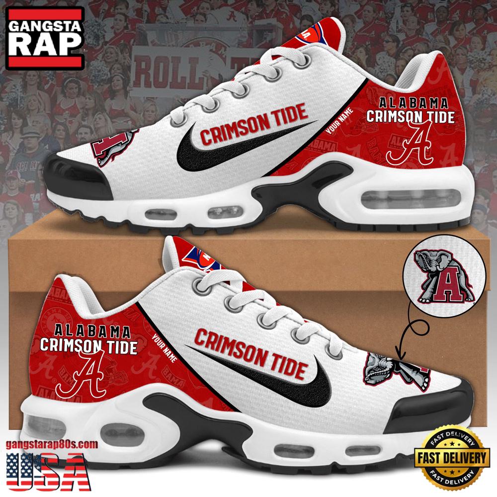 NCAA Custom Name Alabama Football Mascot Symbol Air Max Plus Shoes Running Sneakers NCAA Custom Name Alabama Football Mascot Symbol Air Max Plus Shoes Running Sneakers