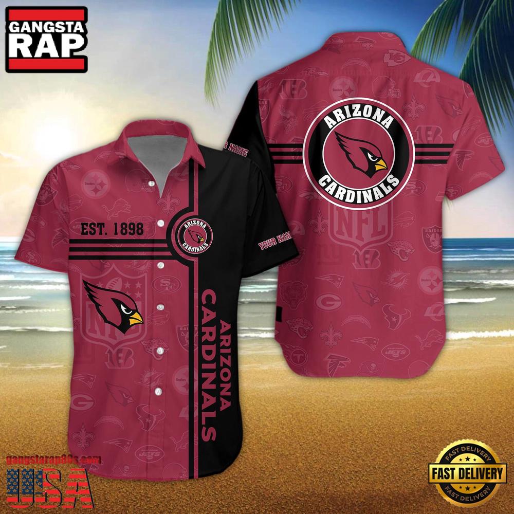 Arizona Cardinals NFL Logo Pattern Custom Hawaiian Shirt