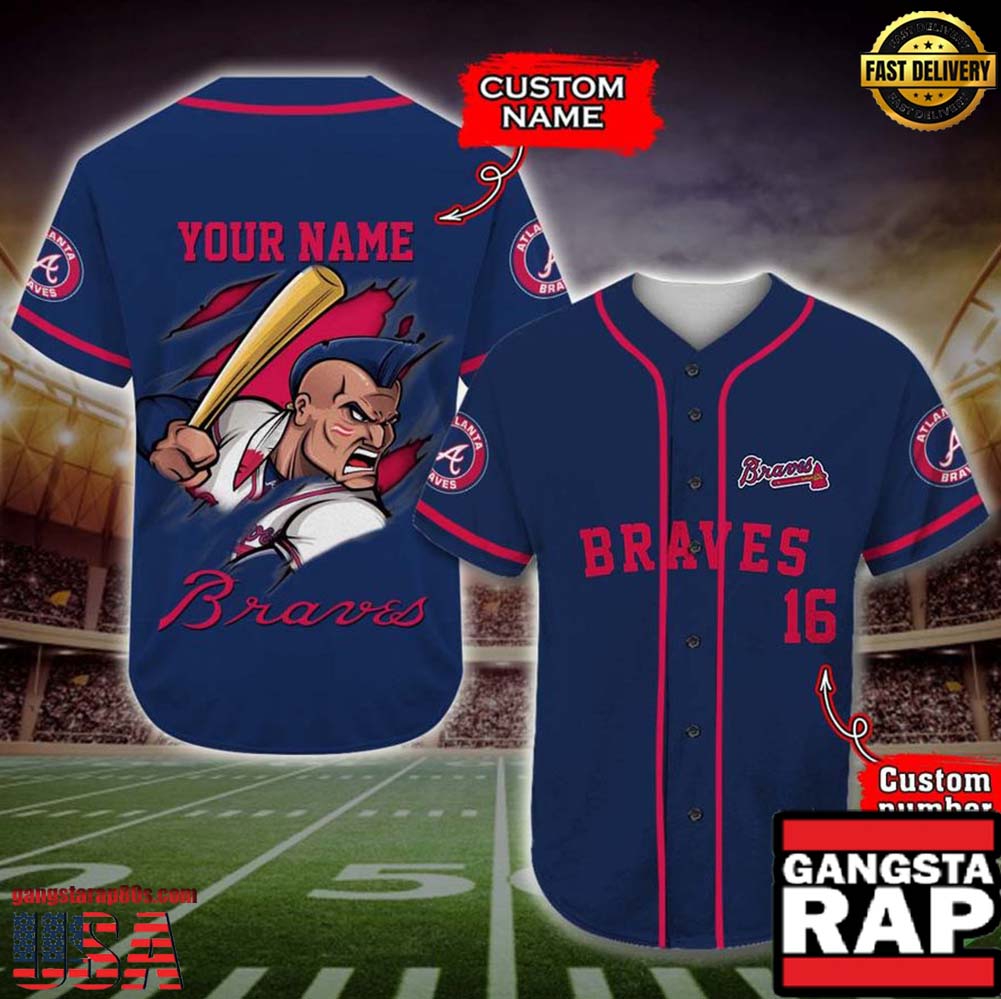 Atlanta Braves Baseball Jersey MLB Custom Name Number