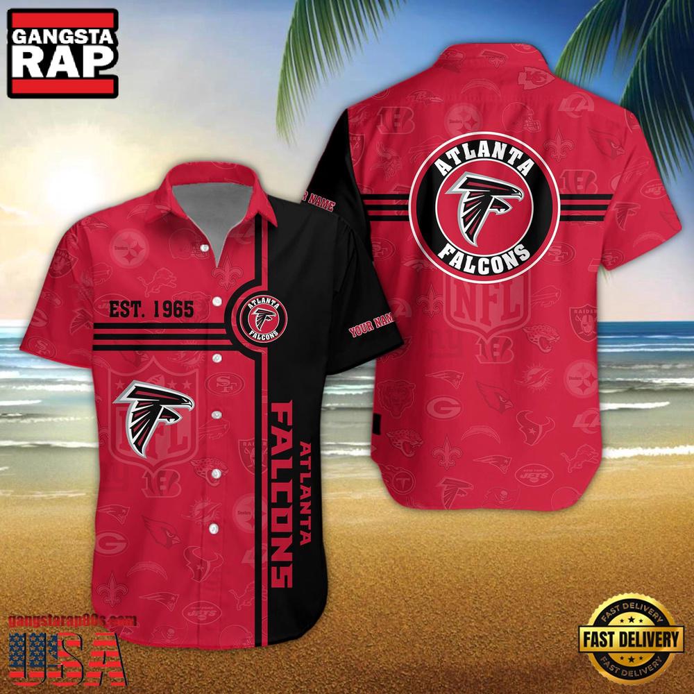 Atlanta Falcons NFL Logo Pattern Custom Hawaiian Shirt