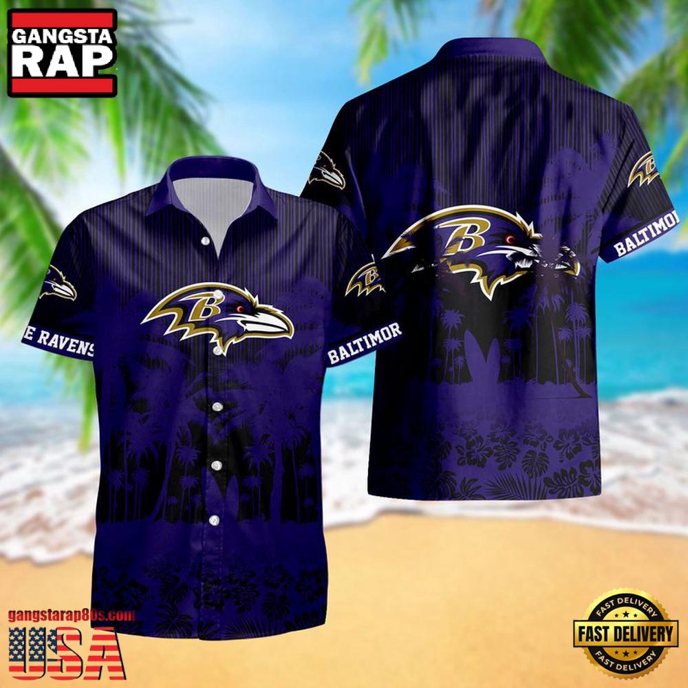 Baltimore Ravens Palm Tree Garden Pattern Hawaii Shirt