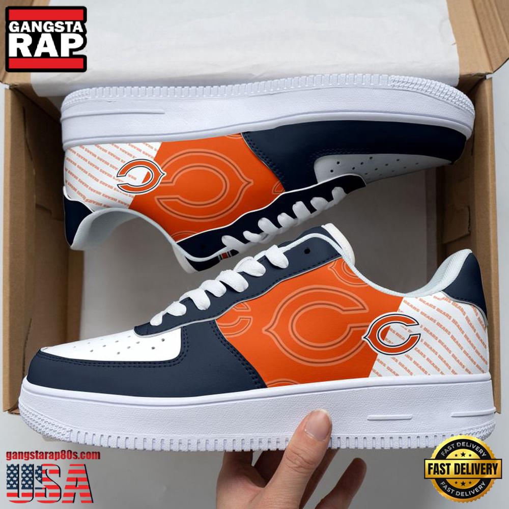 NFL Chicago Bears Basic Pattern Football New Design Air Force 1 Running Sneakers Shoes NFL Chicago Bears Basic Pattern Football New Design Air Force 1 Running Sneakers Shoes