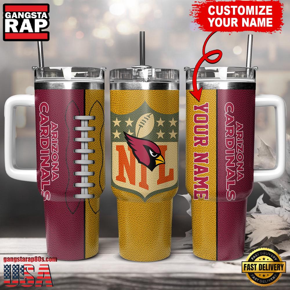 Custom Name Arizona Cardinals NFL Football Logo Tumbler 40oz With Handle