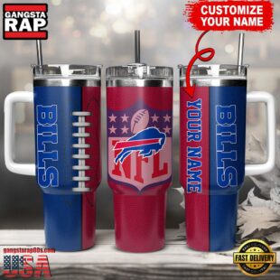 Custom Name Buffalo Bills NFL Football Logo Tumbler 40oz With Handle