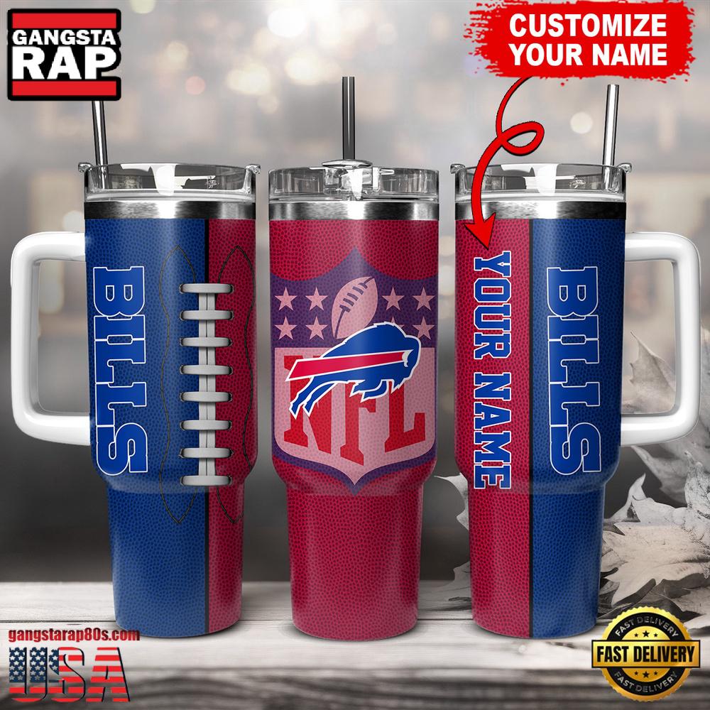 Custom Name Buffalo Bills NFL Football Logo Tumbler 40oz With Handle
