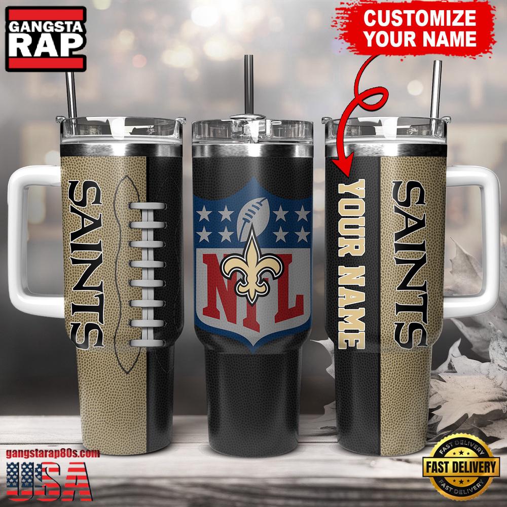 Custom Name New Orleans Saints NFL Football Logo Tumbler 40oz With Handle