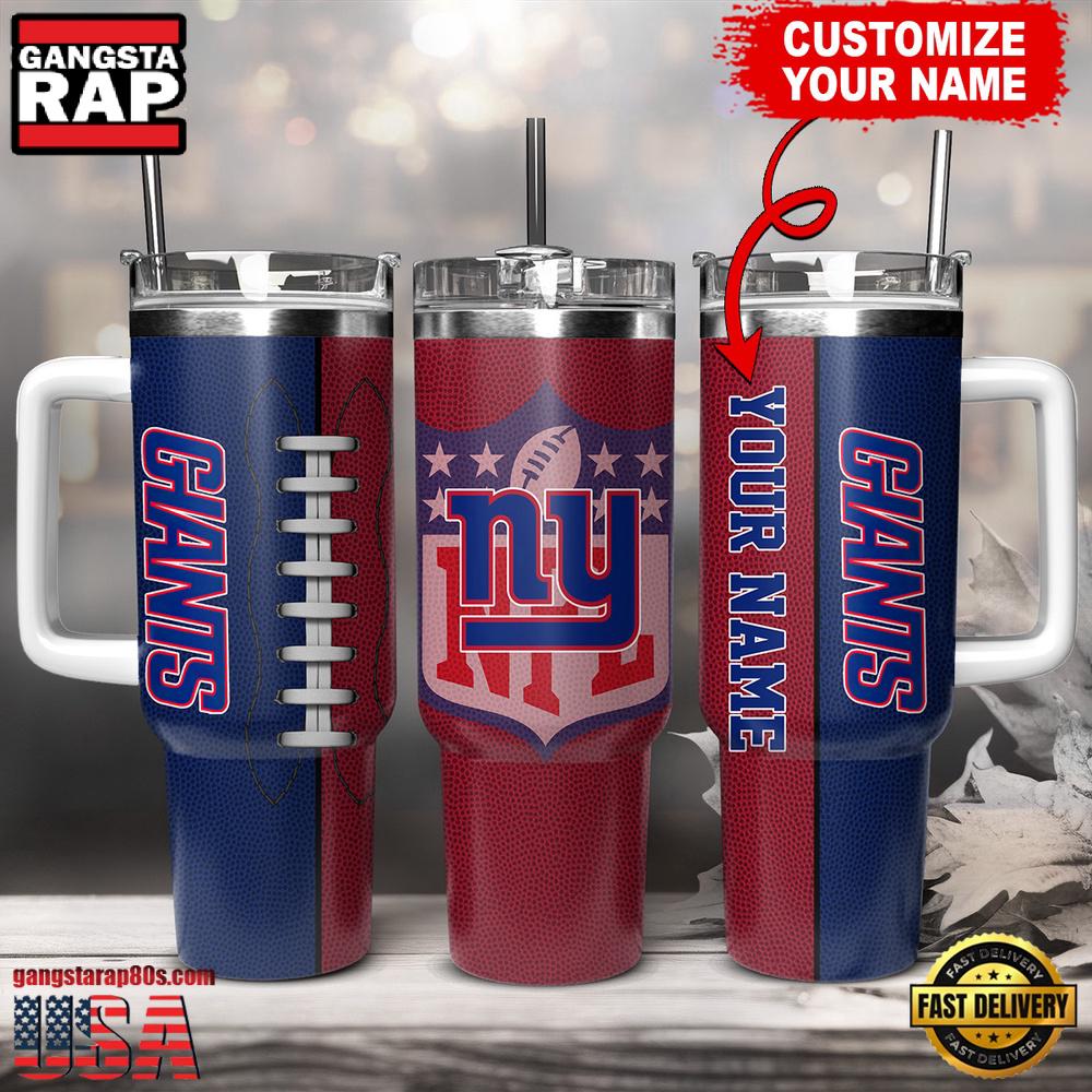 Custom Name New York Giants NFL Football Logo Tumbler 40oz With Handle