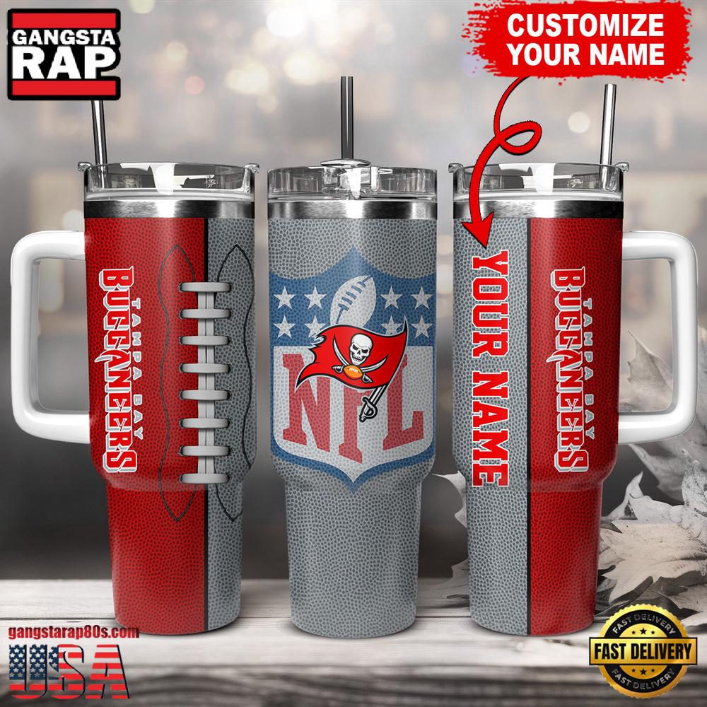 Custom Name Tampa Bay Buccaneers NFL Football Logo Tumbler 40oz With Handle