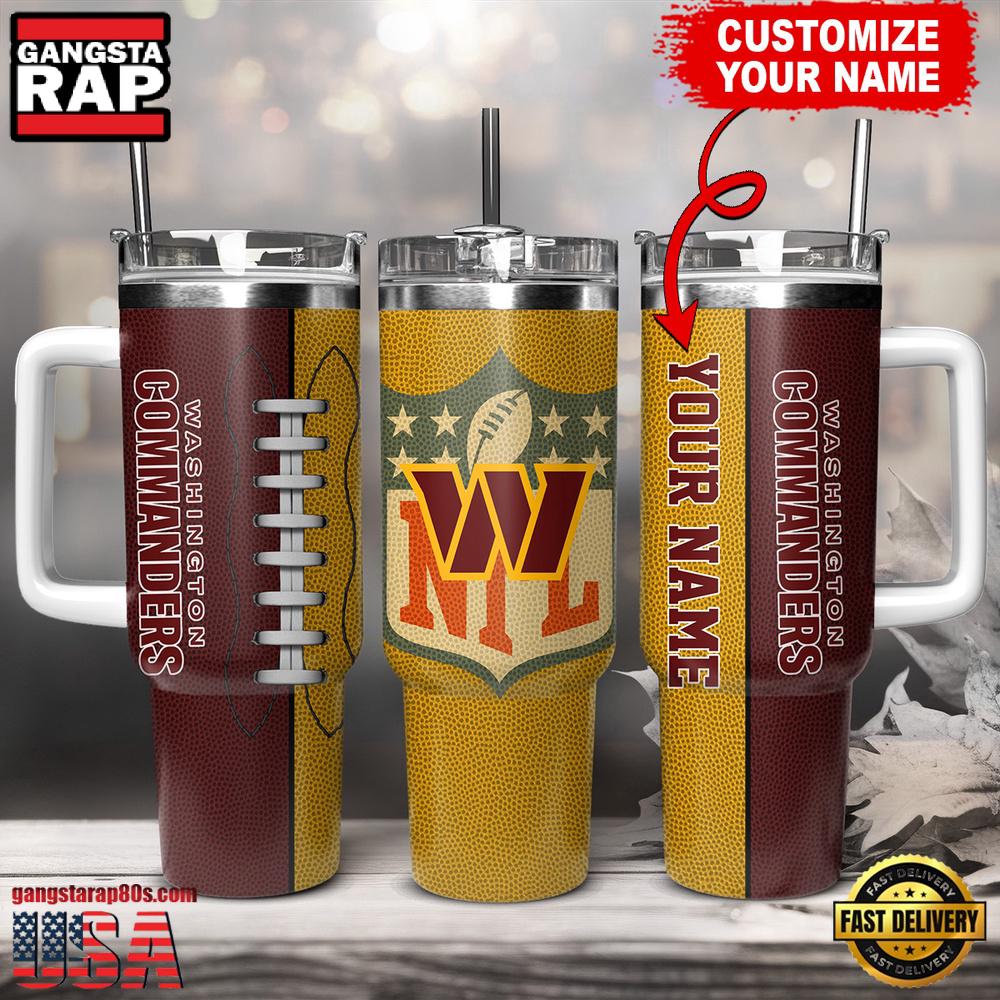 Custom Name Washington Commanders NFL Football Logo Tumbler 40oz With Handle