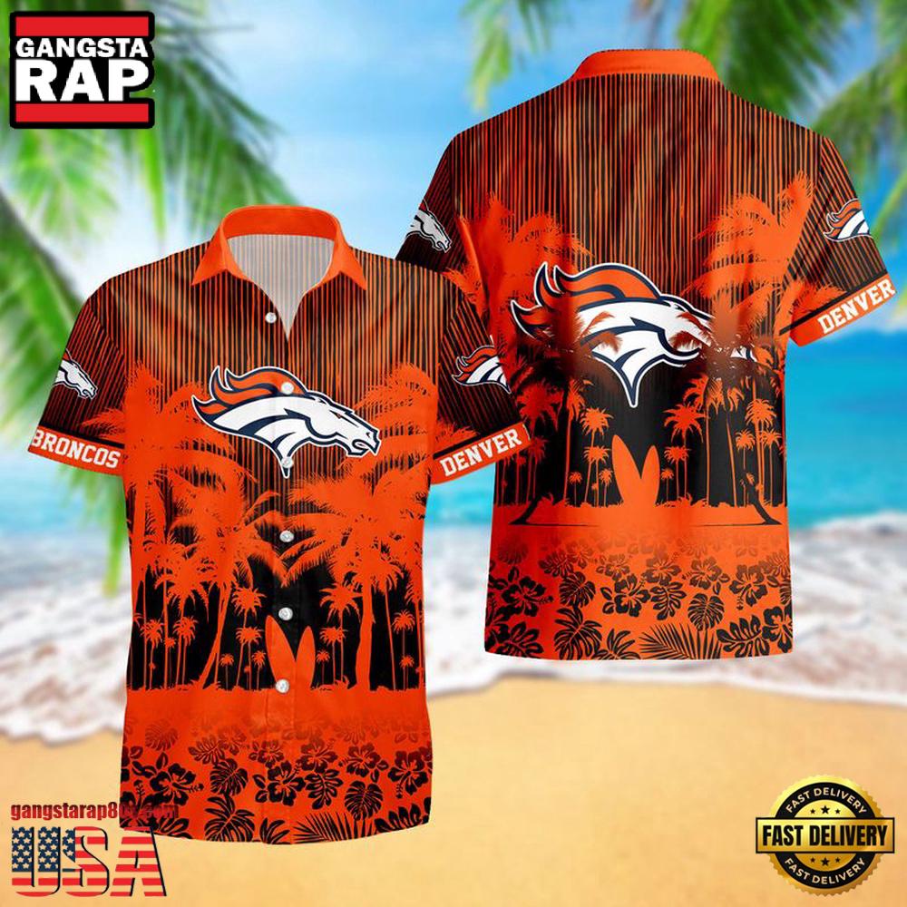 Denver Broncos Palm Tree Garden Pattern Hawaii Shirt