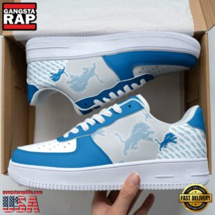 Detroit Lions Basic Pattern Football NFL Team Air Force 1 Shoes