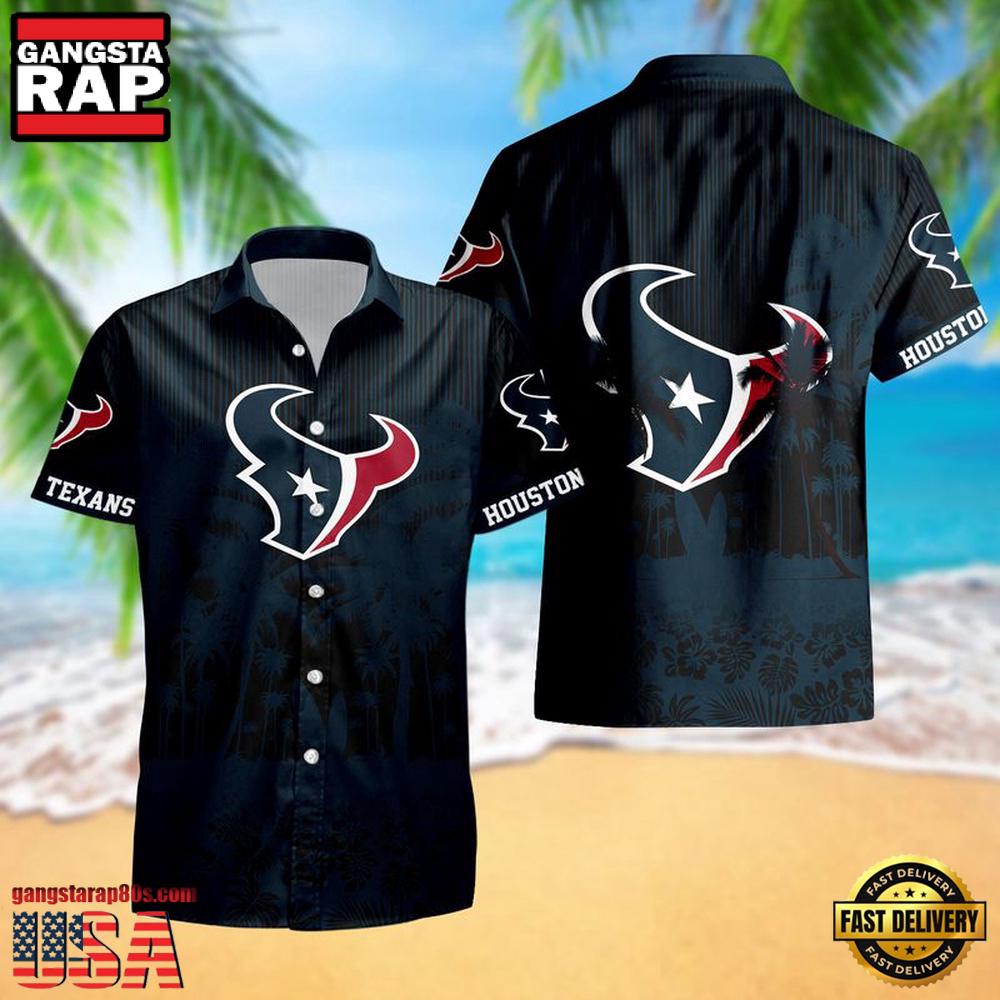 Houston Texans Palm Tree Garden Pattern Hawaii Shir