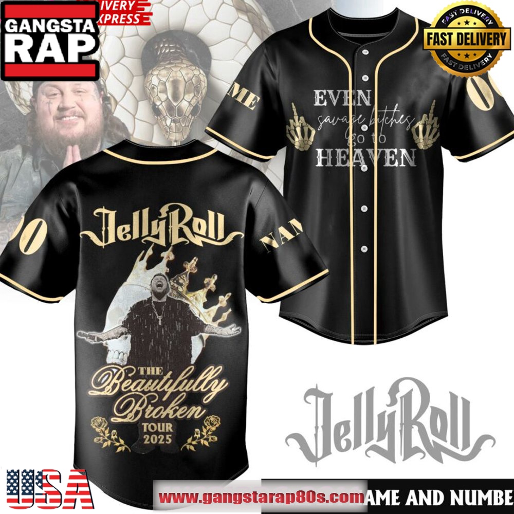 Jelly Roll Beautifully Broken Tour 2025 Baseball Jersey