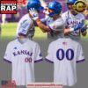 Kansas Jayhawk Baseball Uniform 2024-2025 White Baseball Jersey