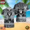 NFL Las Vegas Raiders New Design Aloha Hawaii Shirt 2 Las Vegas Raiders Palm Tree Garden Pattern Hawaii Shirt
