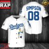 Los Angeles Dodgers MLB Simpson Baseball Jersey - MLB Fan Gifts 2 Los Angeles Dodgers MLB Simpson Baseball Jersey
