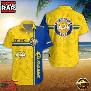 Los Angeles Rams NFL Logo Pattern Custom Hawaiian Shirt