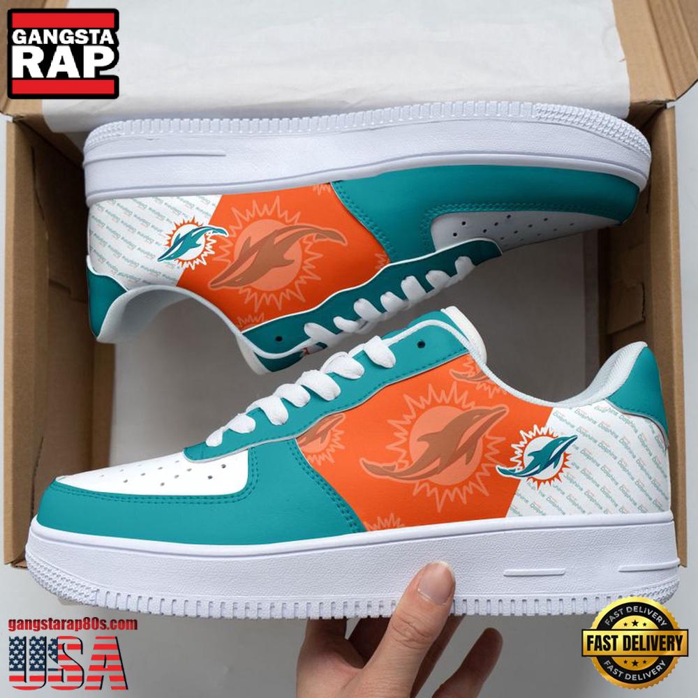 Miami Dolphins Basic Pattern Football NFL Team Air Force 1 Shoes