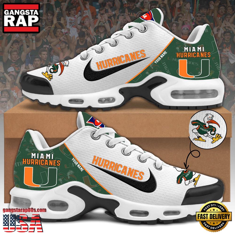 Miami Hurricanes Football Mascot Symbol Custom Air Max Plus Shoes