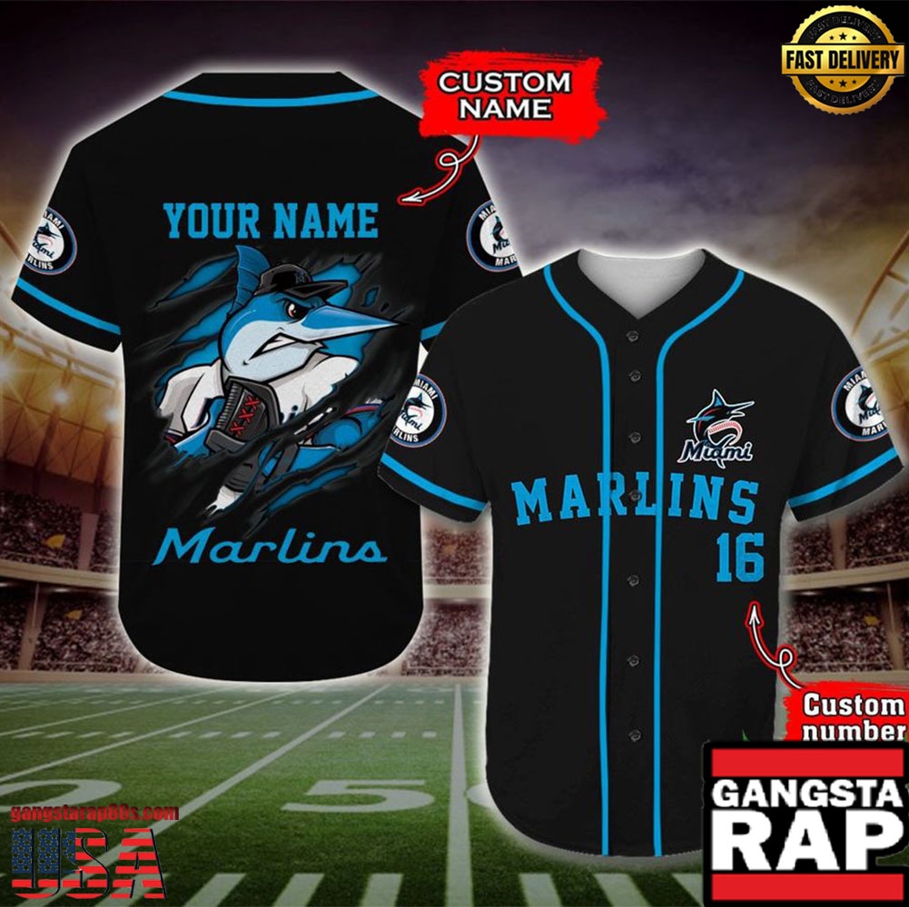 Miami Marlins Baseball Jersey MLB Custom Name Number