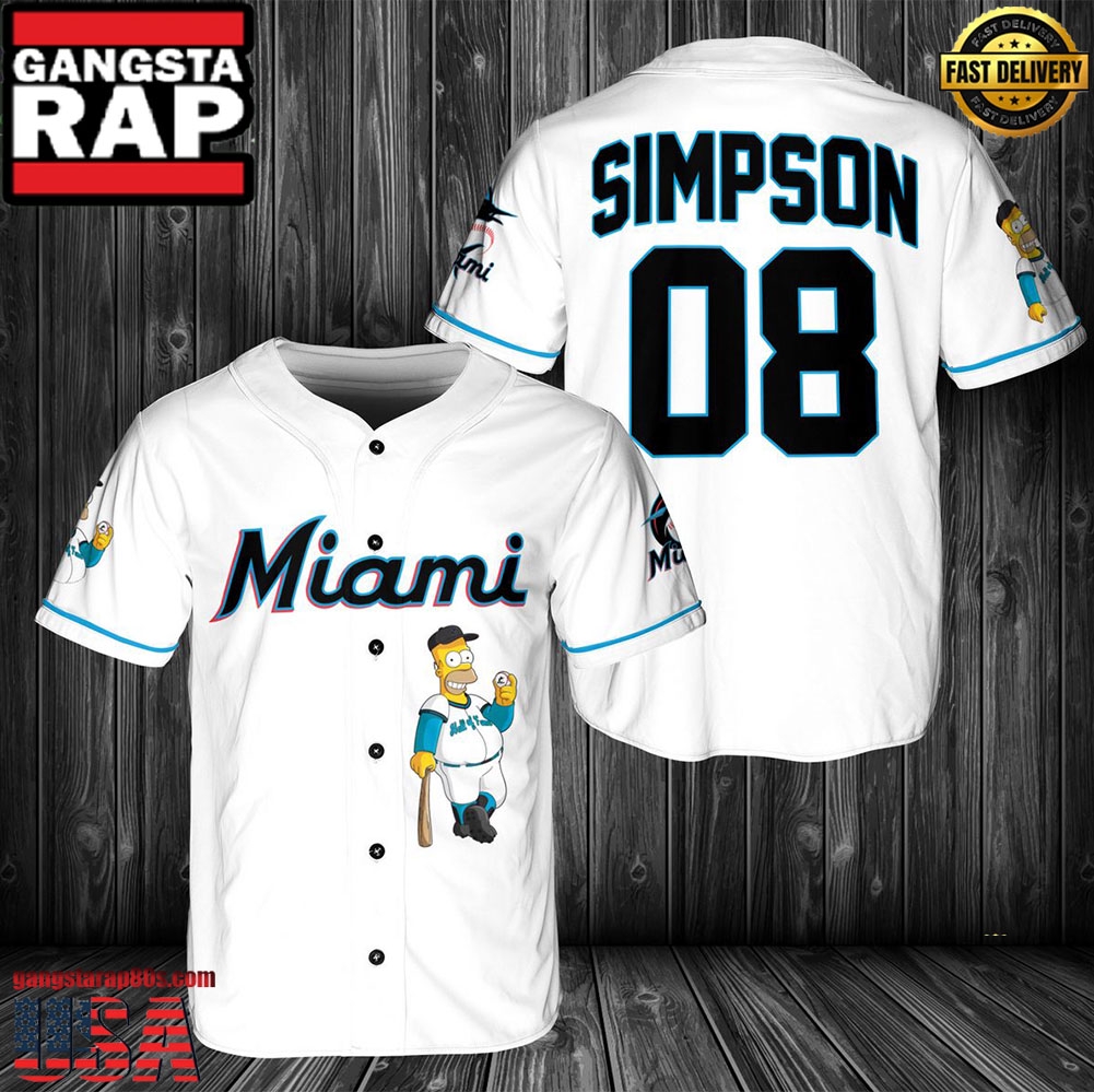Miami Marlins MLB Simpson Baseball Jersey