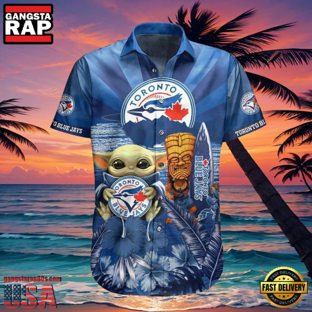 MLB Baby Yoda Toronto Blue Jays Aloha Hawaiian Shirt, Surfboard Tiki Tropical Flower Gifts for Fan MLB Baby Yoda Toronto Blue Jays Aloha Hawaiian Shirt, Surfboard Tiki Tropical Flower Gifts for Fan