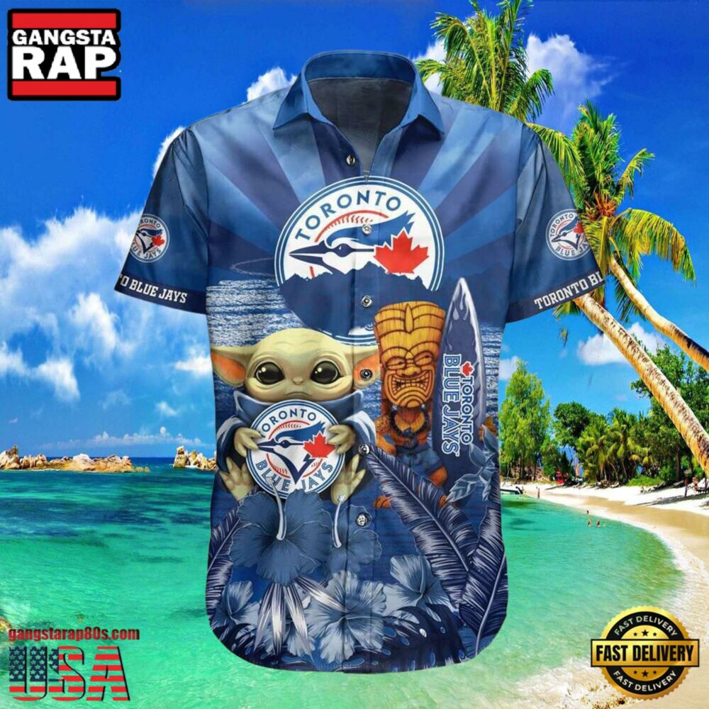 MLB Baby Yoda Toronto Blue Jays Aloha Hawaiian Shirt, Surfboard Tiki Tropical Flower Gifts for Fan MLB Baby Yoda Toronto Blue Jays Aloha Hawaiian Shirt, Surfboard Tiki Tropical Flower Gifts for Fan