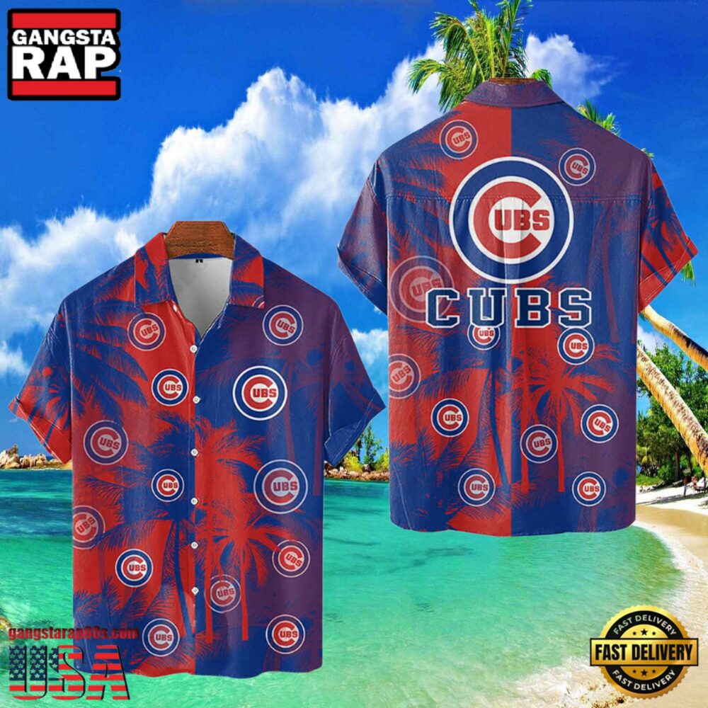 MLB Chicago Cubs Tropical Palm Trees Aloha Hawaiian Shirt MLB Chicago Cubs Tropical Palm Trees Aloha Hawaiian Shirt