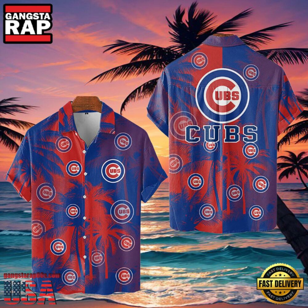 MLB Chicago Cubs Tropical Palm Trees Aloha Hawaiian Shirt MLB Chicago Cubs Tropical Palm Trees Aloha Hawaiian Shirt