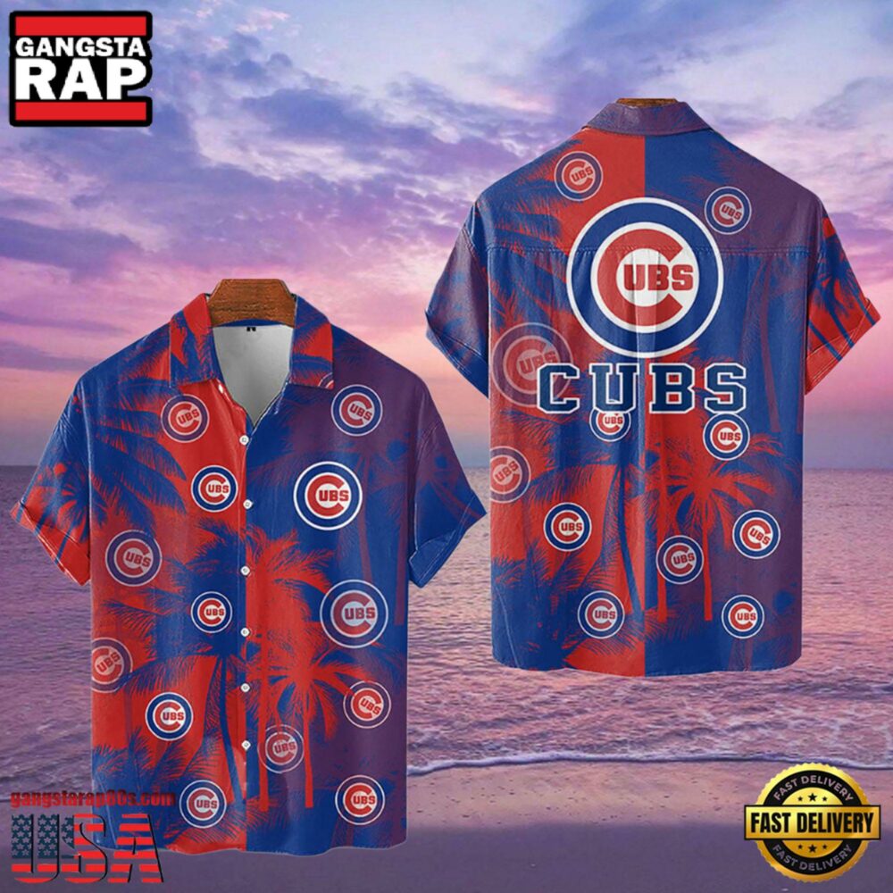 MLB Chicago Cubs Tropical Palm Trees Aloha Hawaiian Shirt MLB Chicago Cubs Tropical Palm Trees Aloha Hawaiian Shirt