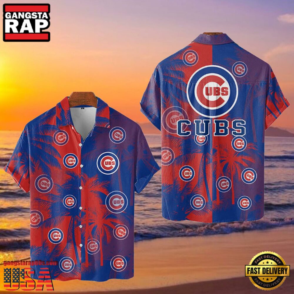 MLB Chicago Cubs Tropical Palm Trees Aloha Hawaiian Shirt MLB Chicago Cubs Tropical Palm Trees Aloha Hawaiian Shirt