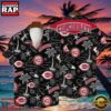 MLB Cincinnati Reds Tropical Palms Black Aloha Hawaiian Shirt