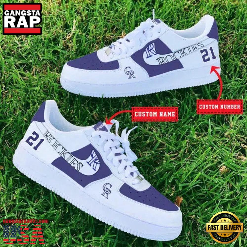 MLB Colorado Rockies Baseball Team Design Air Force 1 Shoes Sneaker