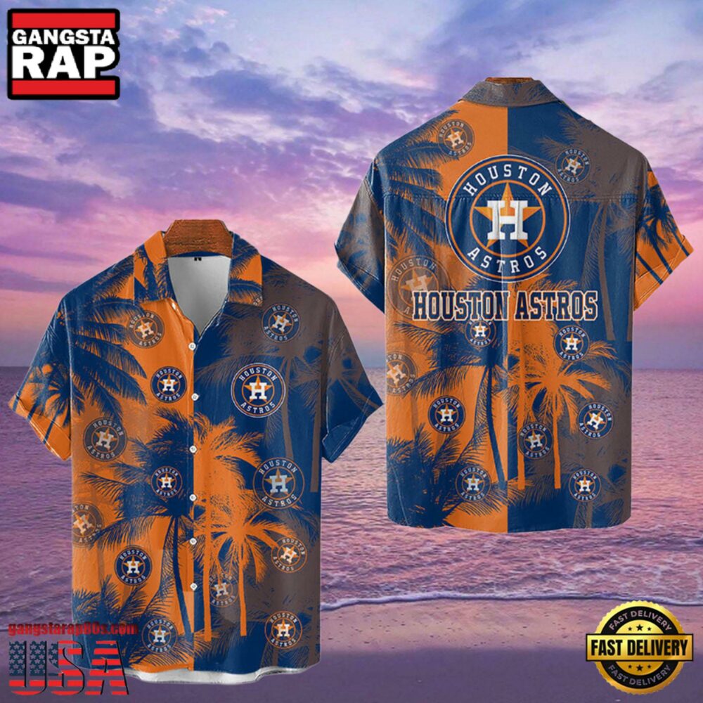 MLB Houston Astros Tropical Palm Trees Aloha Hawaiian Shirt